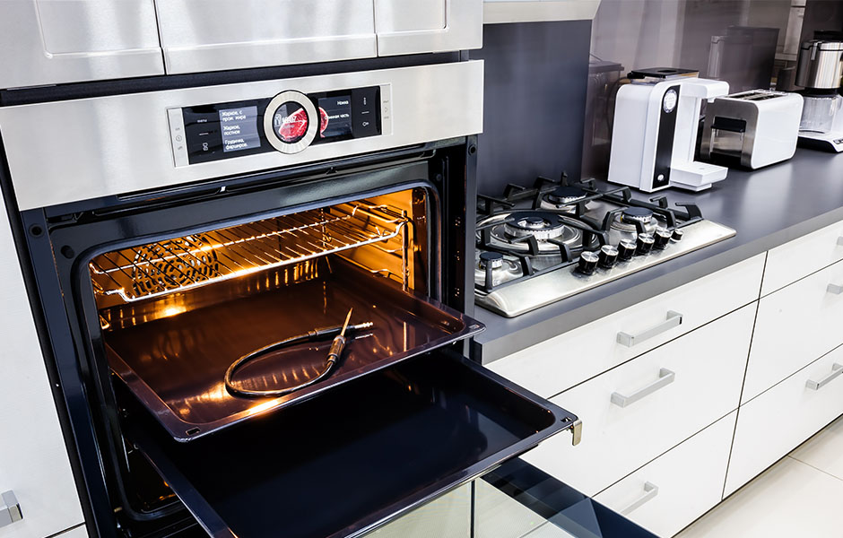 Smart oven appliance at a person’s home