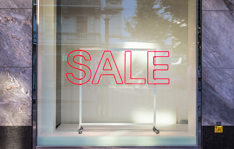 sale sign at store