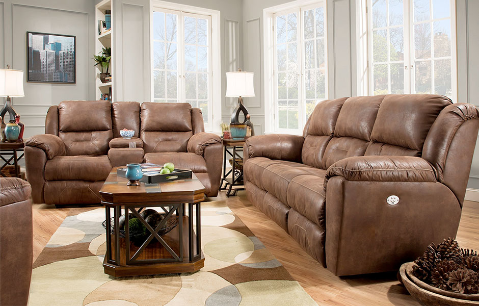 A living room featuring a Southern Motion sofa.