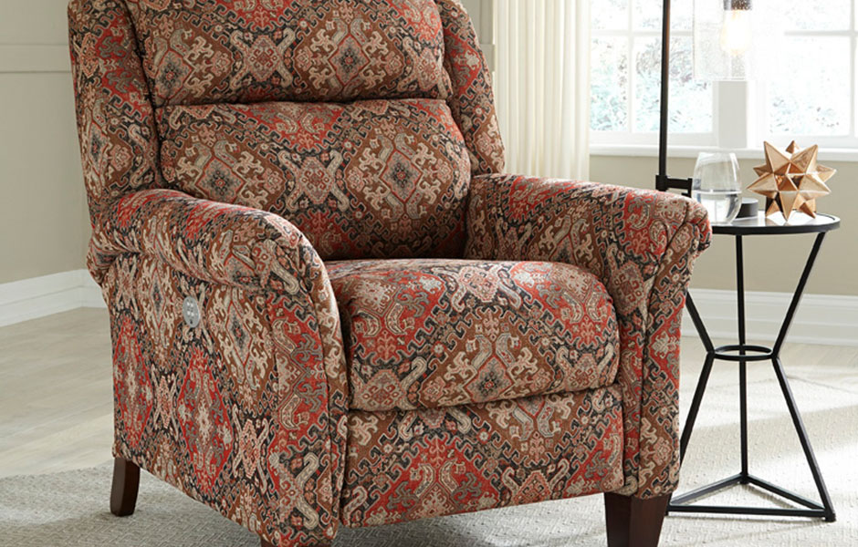 A patterned accent chair by Southern Motion