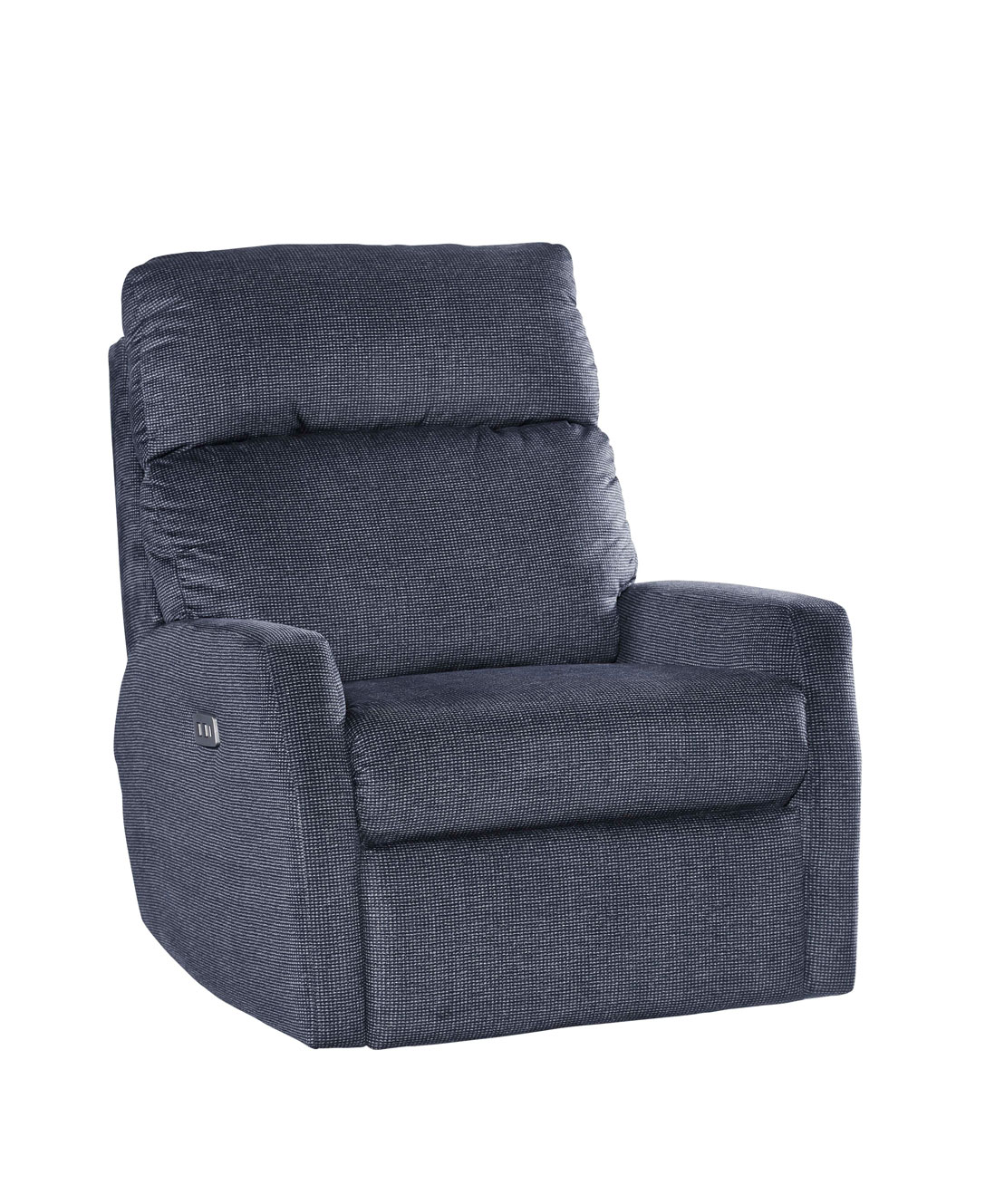Small navy store recliner