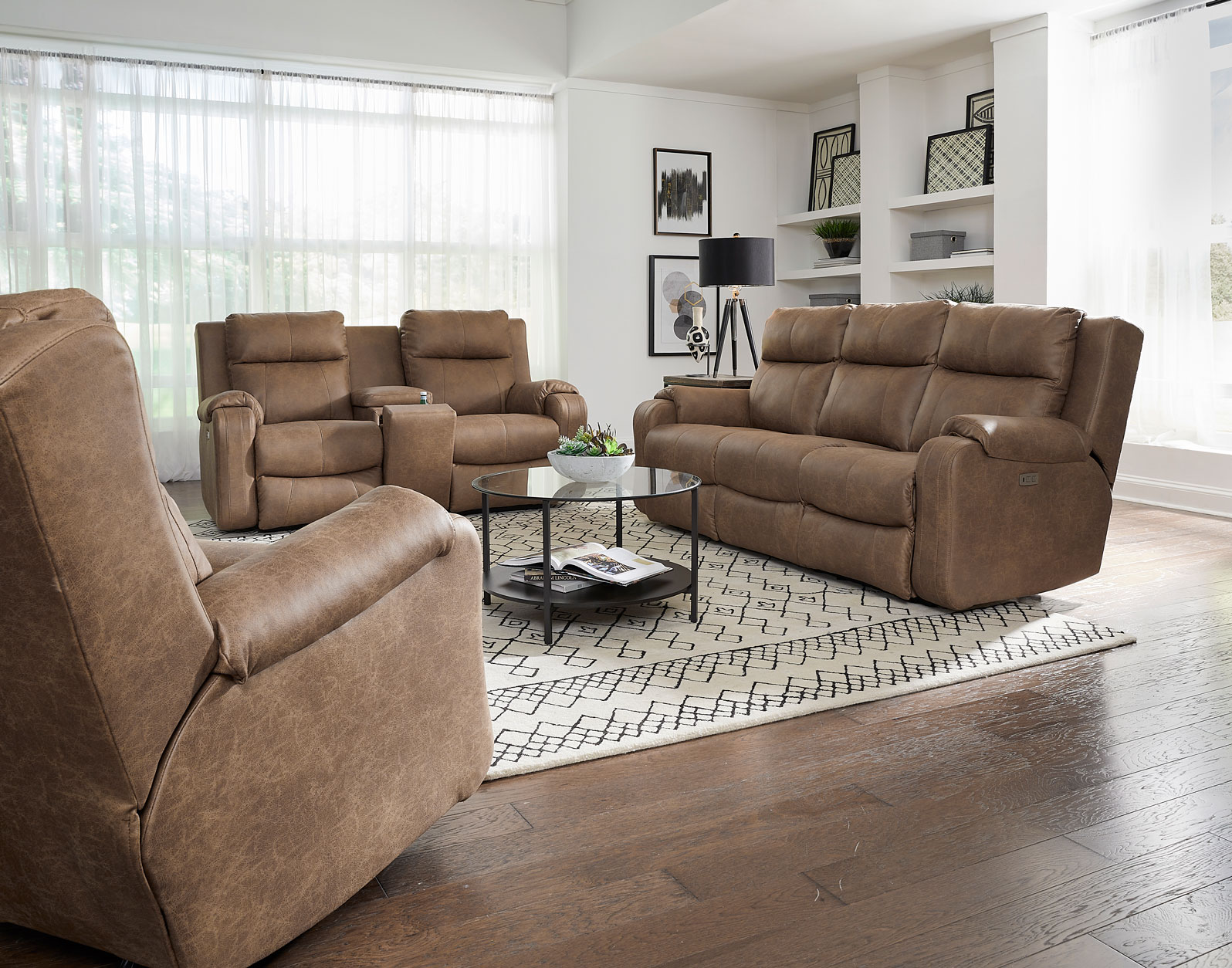 Picture of FURY BROWN POWER RECLINING LOVESEAT WITH CONSOLE