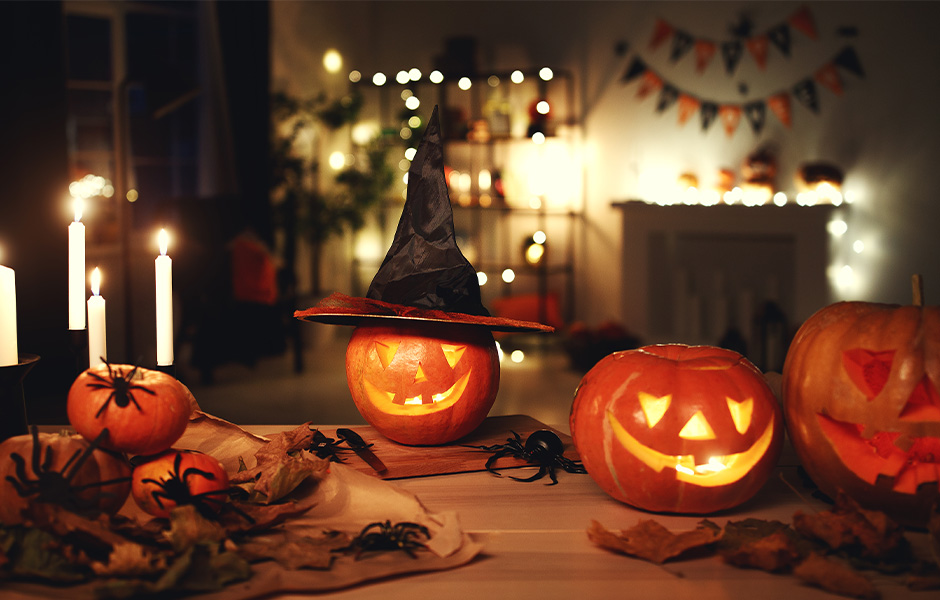 Carved pumpkins for Halloween