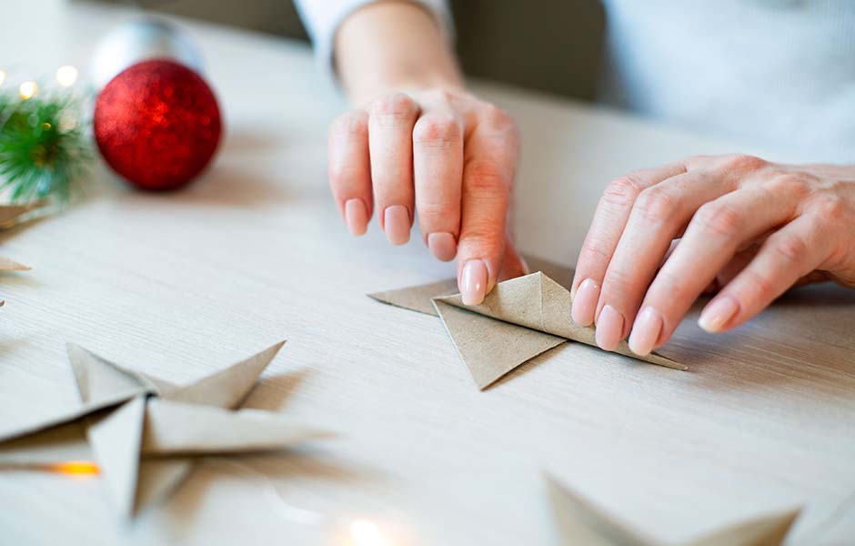 Origami stars for New Year’s decoration